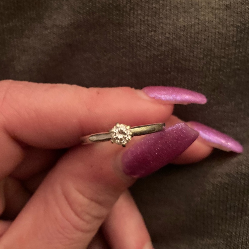 Diamond Ring with Silver Band